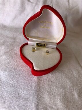 Swarovski Clear Crystal Stud Earrings in Gold Setting